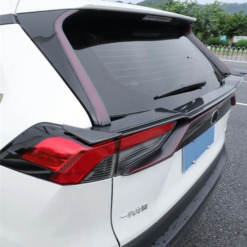 For Car Spoiler Accessory New Toyota RAV4 Rear Tail Light Lip Wing Tail FIN Refit ABS Material Body Kit 2020 2021 2022