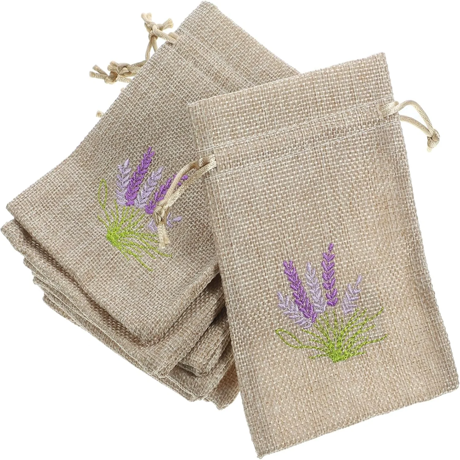 

Lavender Flowers Bags 10pcs Linen Small Empty Drawstring Sachets Dried Lavender Scented Pouches Fragrance Pocket for Closets Dr