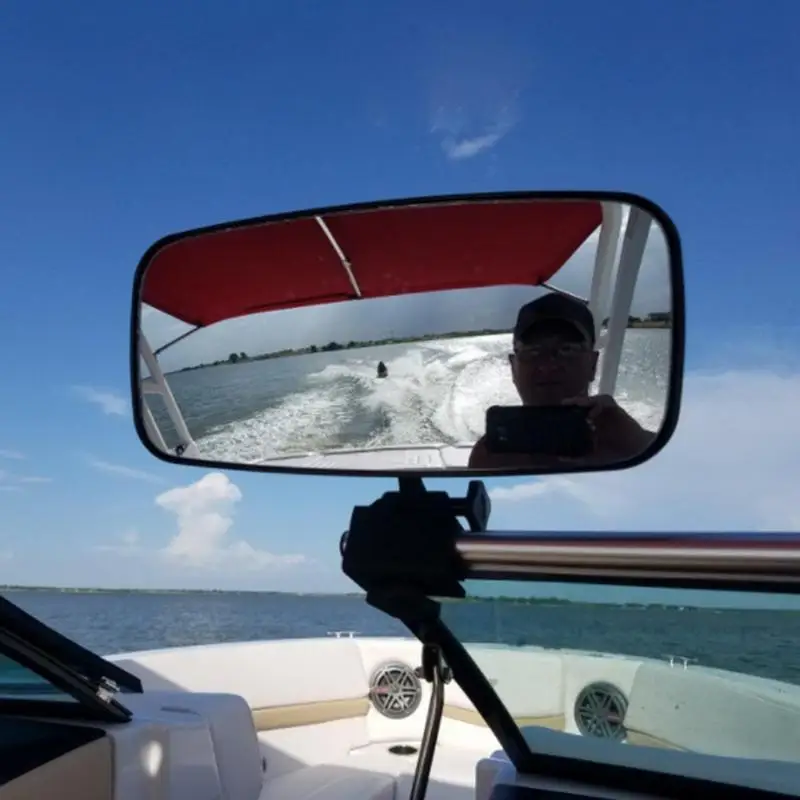 Boat Mirrors Rear View Surfing Water Sport Clamp-On Boat Mirrors Large Water Ski Rear View Boat Mirrors Boat Clamp Mirrors For