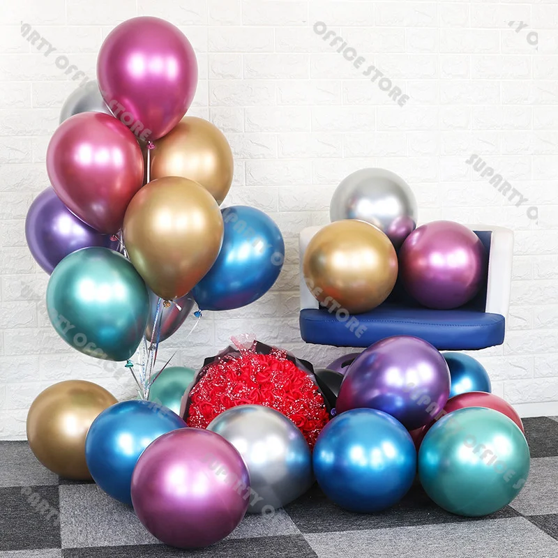 5/10/12/18inch Metal Chrome Balloons for Baby Shower Kids Birthday Party Wedding Gender Reveal Anniversary Decorations Supplies