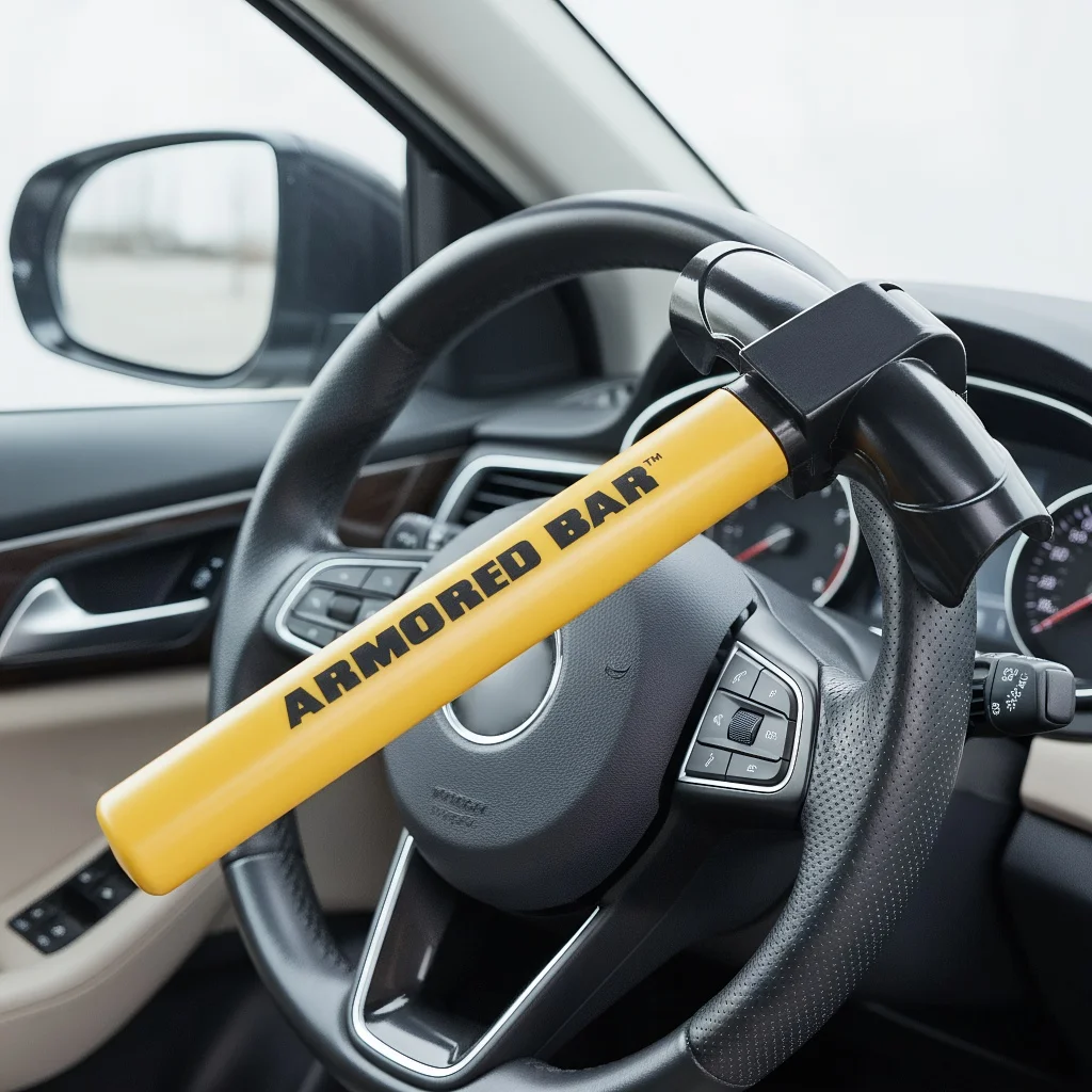 

Универсальный замок на руль автомобиля - Прочный противоугонный поворотный замок из нержавеющей стали для безопасности авто