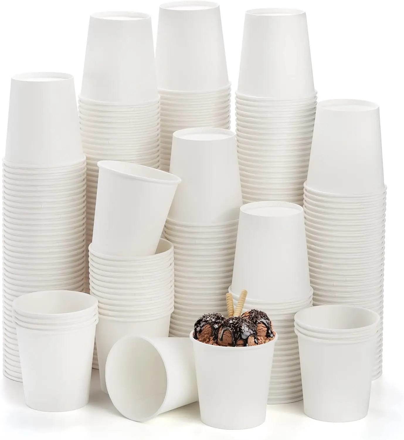 

300 Pack White Paper Coffee Cups 6oz Disposable Paper Cup for Water, Juice, Coffee or Tea