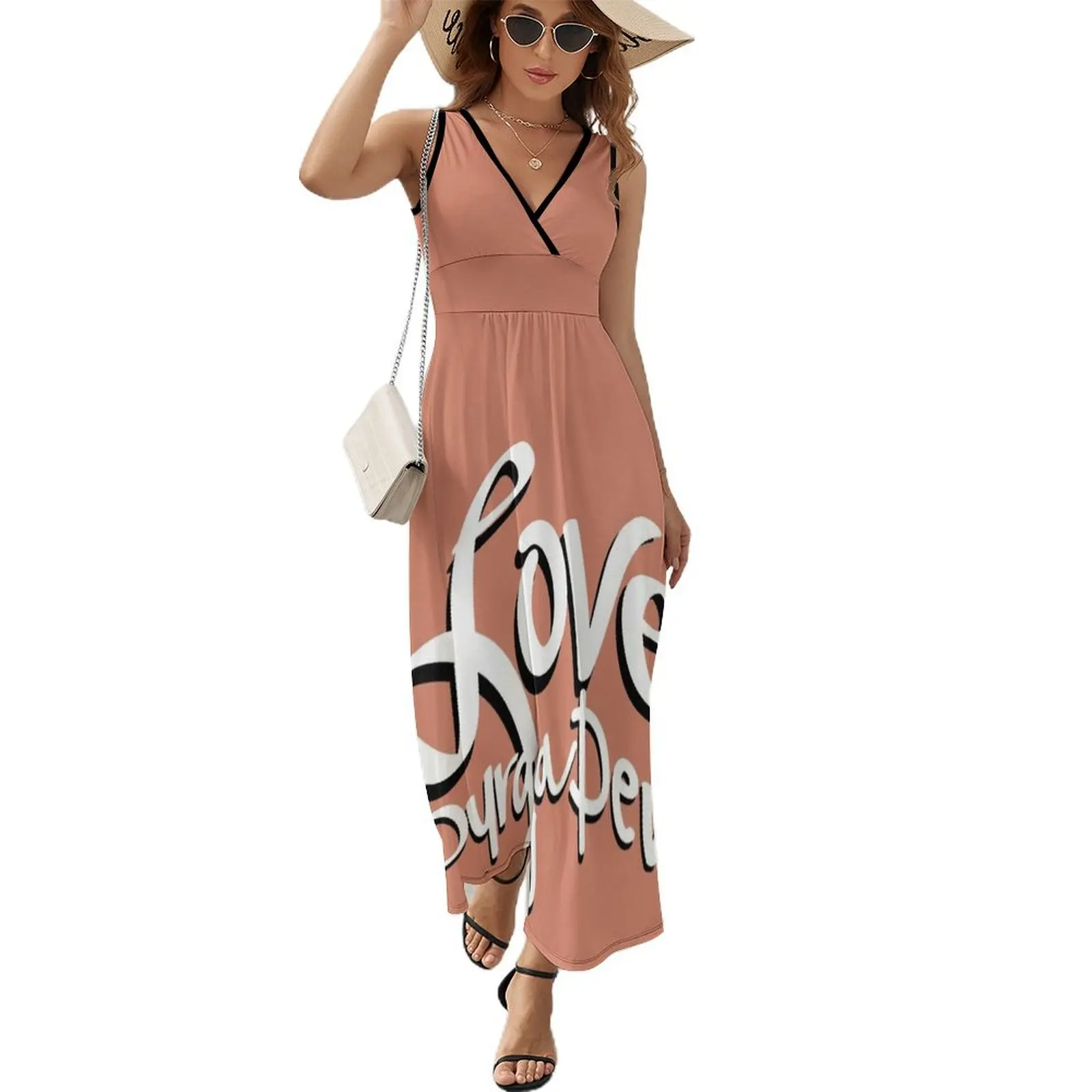 

Love Durga Devi Typography Sleeveless Dress evening dress ladies evening dress for women summer