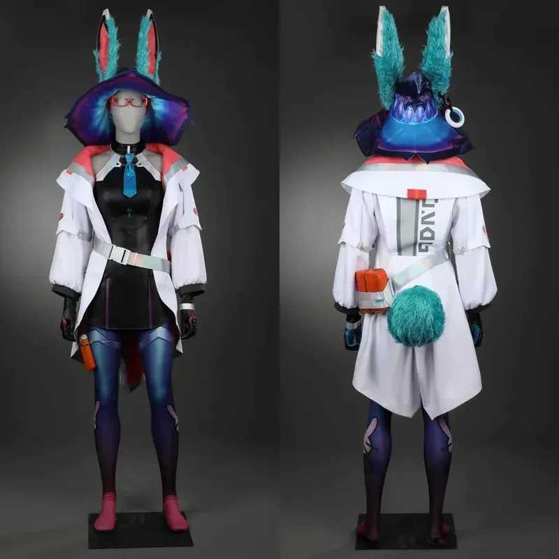 LOL تأثيري حلي أورورا الأرنب فتاة الزي قبعة عيد الميلاد السنة الجديدة كوميك كون فستان مخصص الحجم ob;8 #2