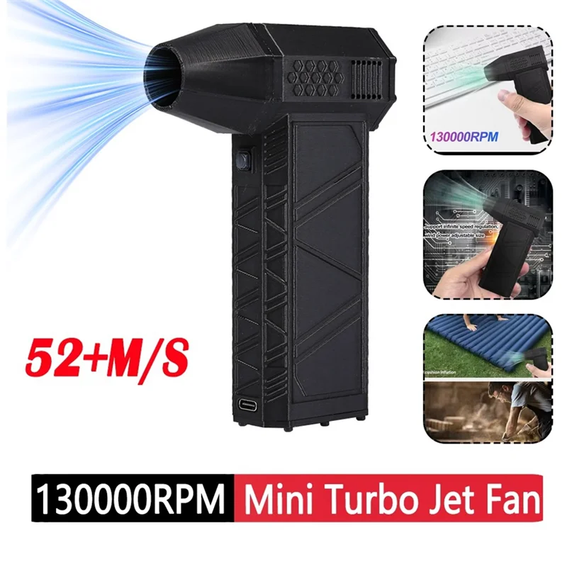 UNCL Mini Turbo Jet ventilateur 130000 tr/min vitesse du vent 52 M/S moteur sans brosse ventilateur de conduit portatif Cyclone Turbo ventilateur électrique