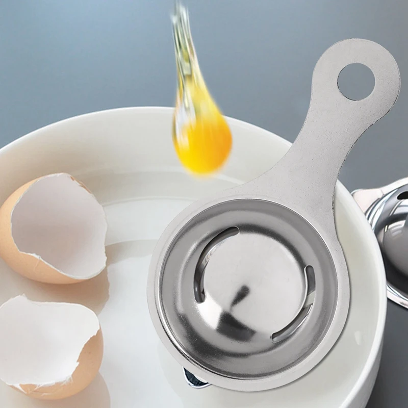 Separator Of Egg Yolk In Stainless Steel Separator White Egg Sieve Device Mini Kitchen Utensils (13 X 7 X 2.8 Cm)
