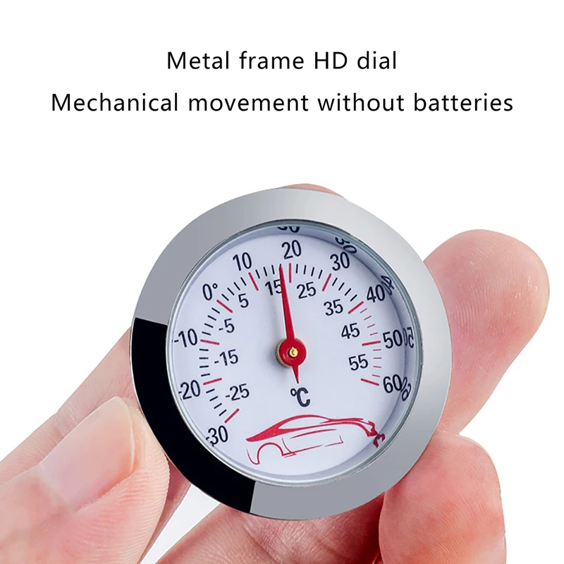 ~Mini Car Dashboard Thermometer Portable Vehicle Thermometer Round Temperature Gauge Meter Car Home Decoration