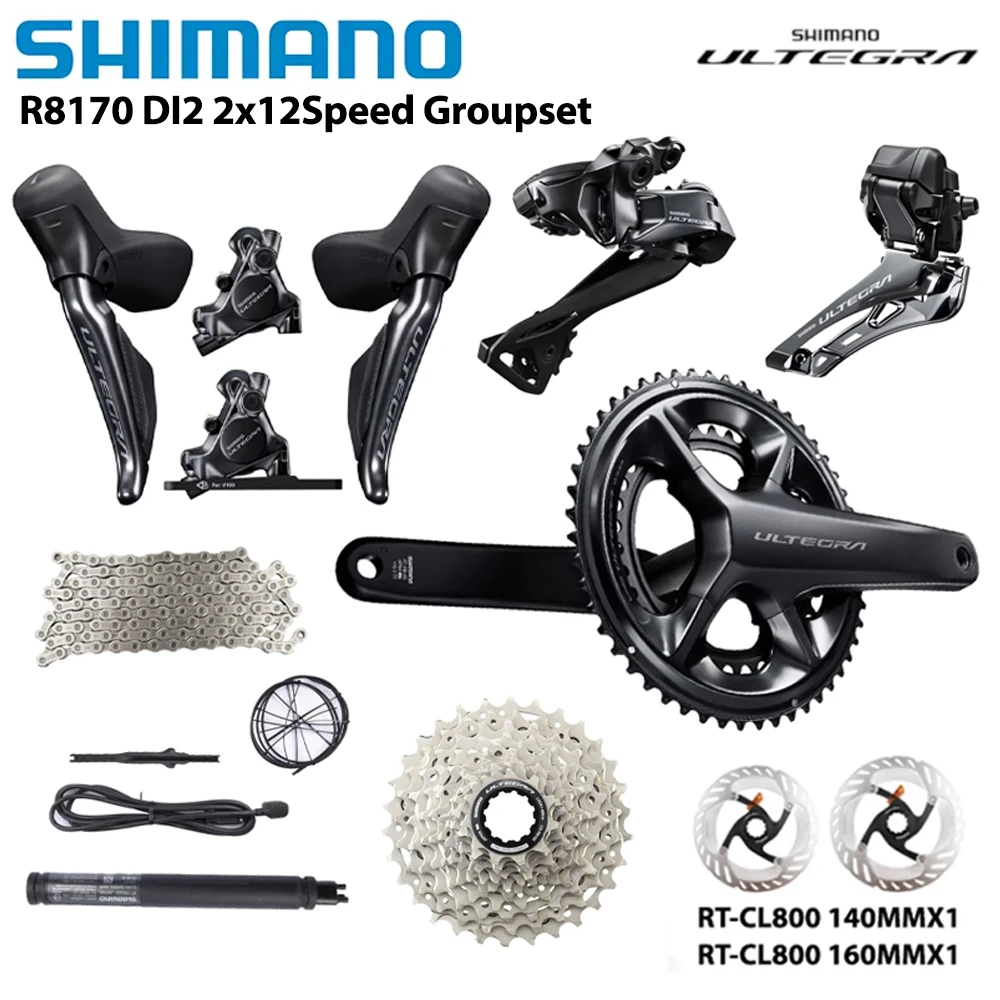 AliExpress Shimano SHIMANO DI2 ULTEGRA R8170 Groupset 2x12s FC-R8100 CS-R8100 11-30T 11-34T FD RD R8150 Derailleur For Road Bike Groupset