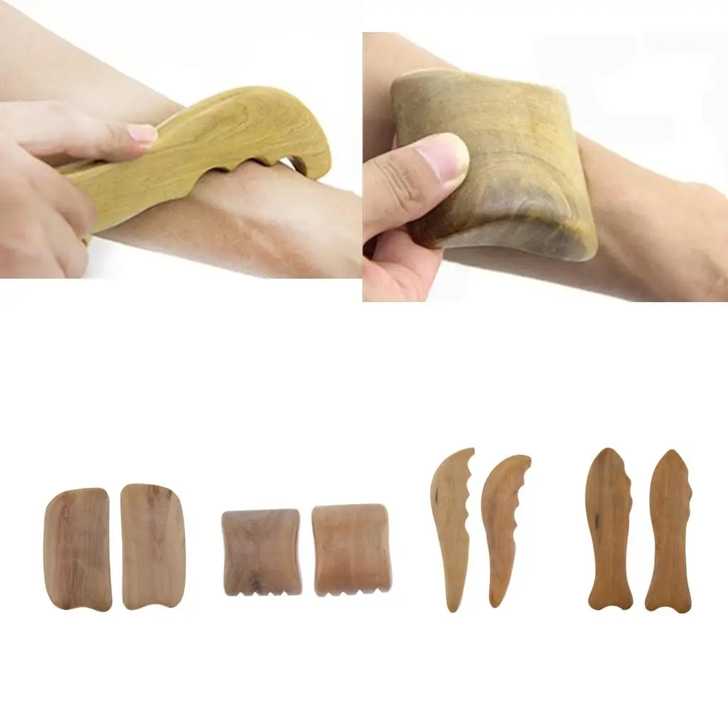 

2 Pcs Chinese Scraping Massager Wood Massage Tool for Shoulder, Neck, Hand, Leg, Fingers Body