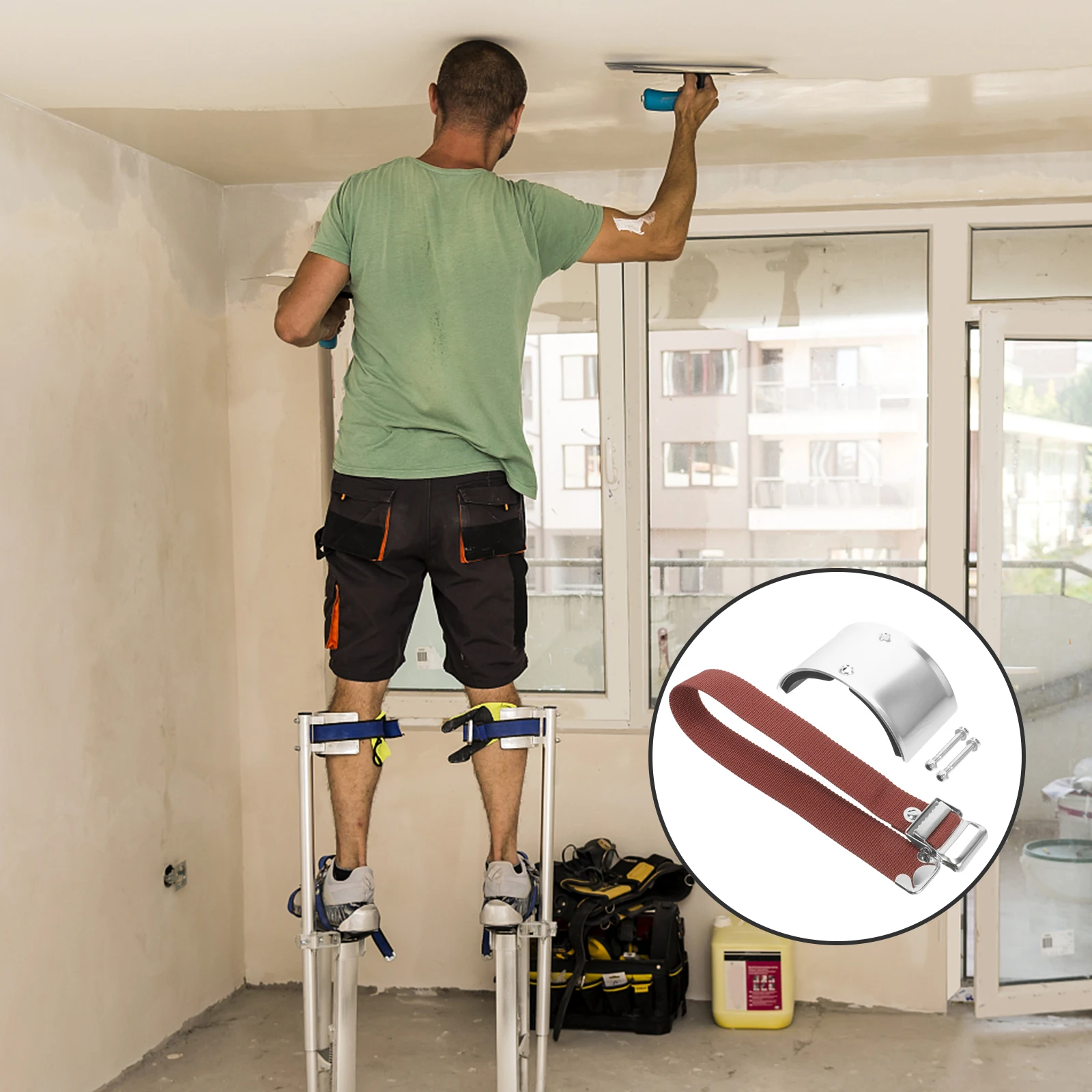 

1 Set Adjustable Leg Strap Cuff Replacement Parts For Drywall Stilts Foot Rest Support Strap Kit Durable Cloth Material For