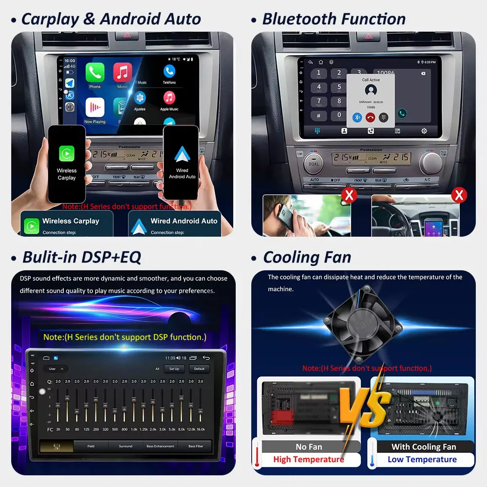 Multimedia Player Car Android 14 System for Toyota Corolla 2006 - 2013 GPS Navi 4G DSP WiFi HD Touch Screen BT Head Unit