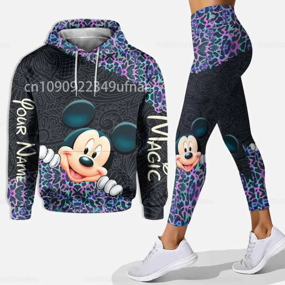 

Disney2025Mickey Mouse 3D Hoodie Women's Hoodie Suit Yoga Pants Sweatpants Fashion Sports Suit