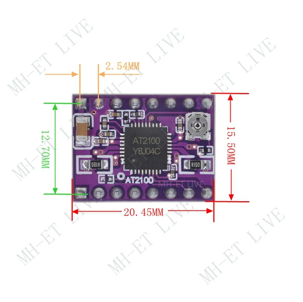 AT2100 Stepstick Stepper Motor Driver Module instead TMC2100 TMC2208 With Heat Sink Super Silent For 3D Printing Motherboard