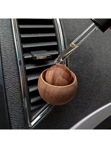 Mini Wooden Fragrance Oil Diffuser Natural Scent Aroma Diffuser For Car Bedroom Living Room Bathroom Air Freshening Accessory