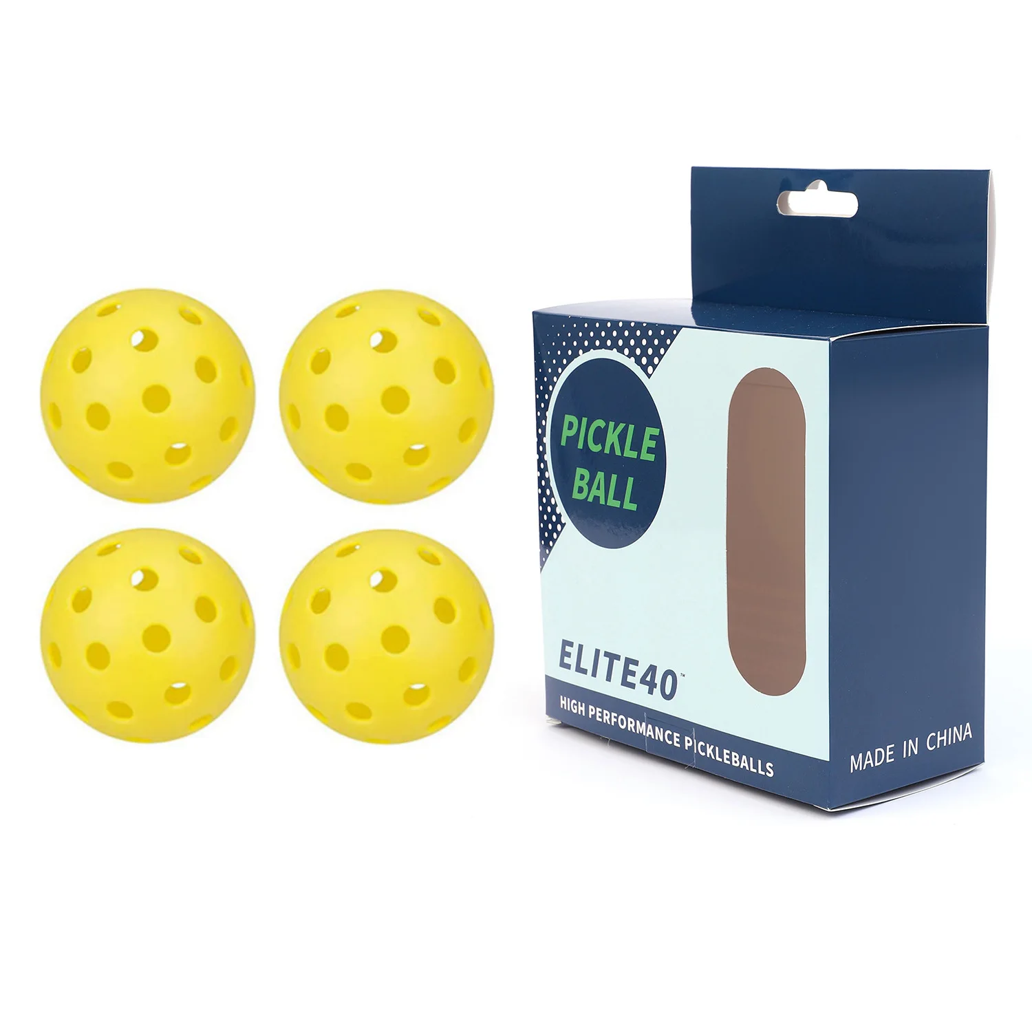 Pickleballs 4-teiliges Set Box 74 mm langlebig 40 Löcher Outdoor-Sport für Wettbewerbe hochelastische Packungen