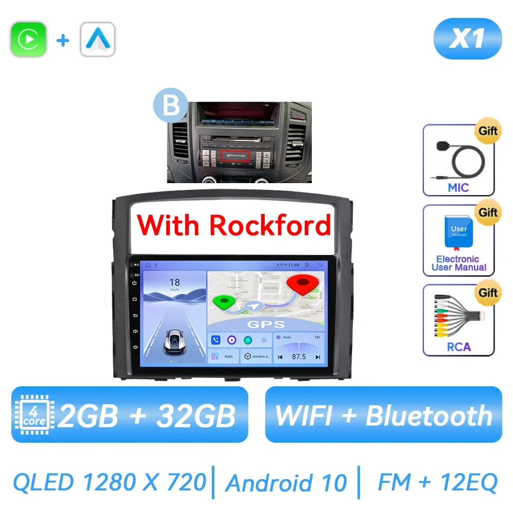 For Mitsubishi Pajero 4 V80 V90 2006 - 2014 Car Radio Android Multimedia Player Navigation GPS Carplay Touch Screen Auto Stereo image 3