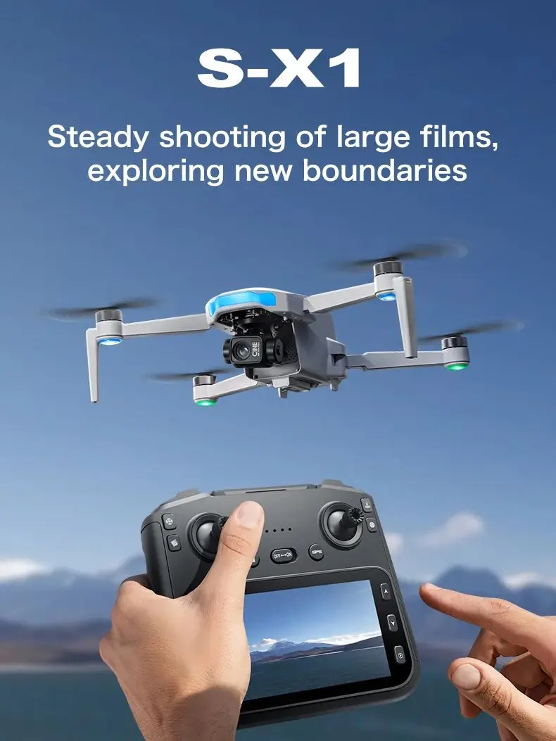 Nieuwe S-X1 MAX GPS Drone Professionele 4K Camera 3-assige gimbal Antenne FPV Borstelloos met Groot Scherm Afstandsbediening Opvouwbare Dron - afbeelding 2