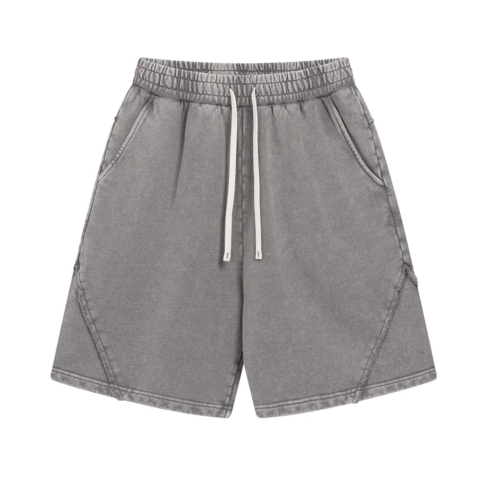 Drawstring Distressed Washed Shorts for Women Men Heavy Baggy Summer Cotton Sport Pants Y2k Gothic Grunge Streetwear Oversized