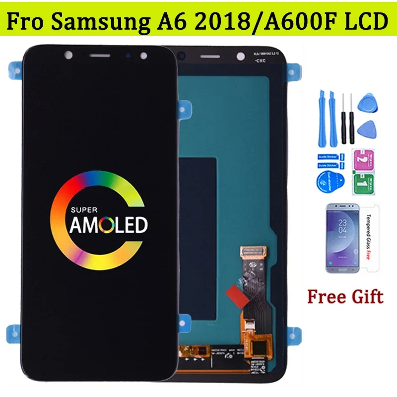 Super AMOLED For SAMSUNG  A6 2018 A600 A600F A600FN LCD Display with Touch Screen Digitizer Assembly