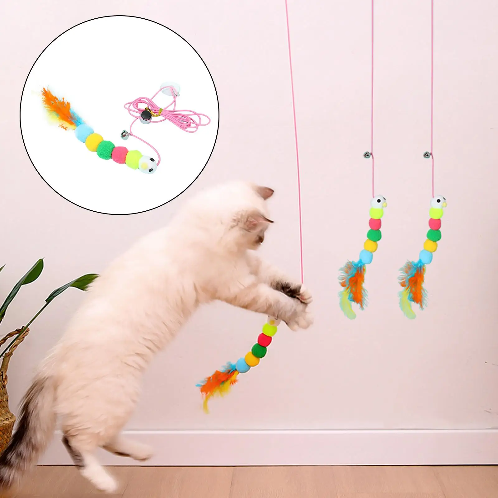 2-6pack Funny Cat Teaser Toy Bug Playing Exercise Catcher Kitten Interactive