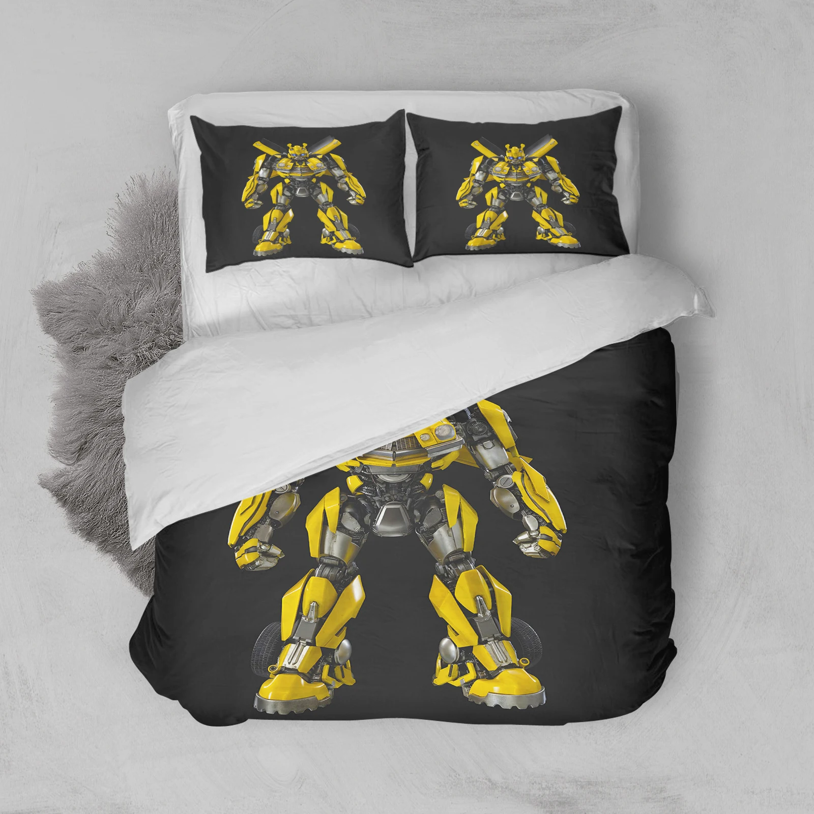 Car Bedding Set Luxury Birthday Gift T-Transformers Cartoon Exquisite Bed Supplies Set Duvet Cover Bed Comforter Set