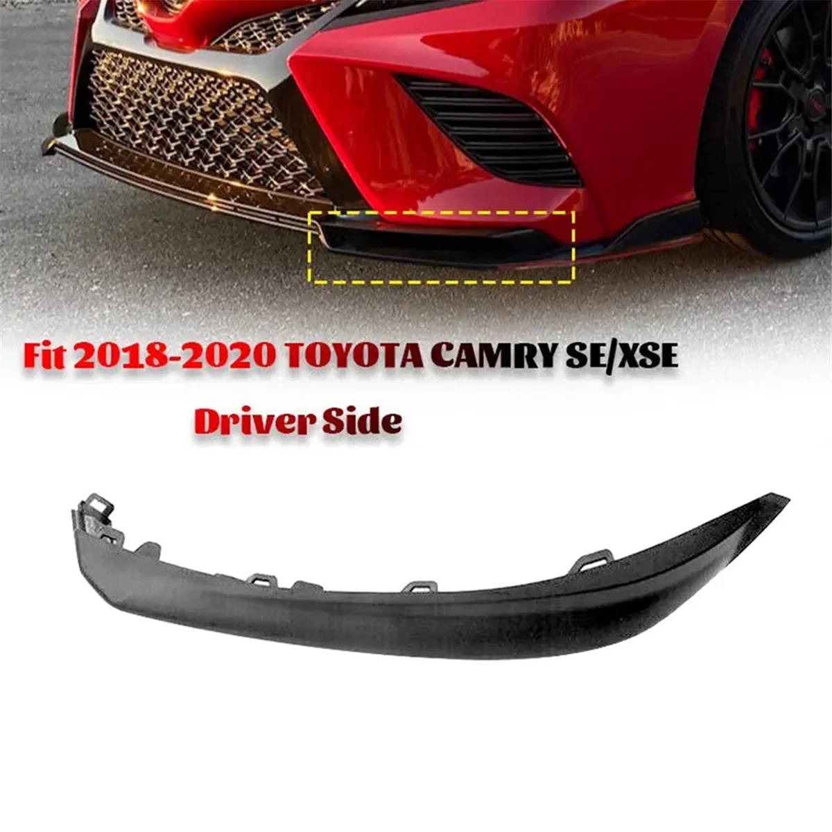 Right Front Bumper Lower Trim Strip Grille Molding Cover 53123-06040 for Toyota Camry SE XSE EAH 2018-2020 53123-06060