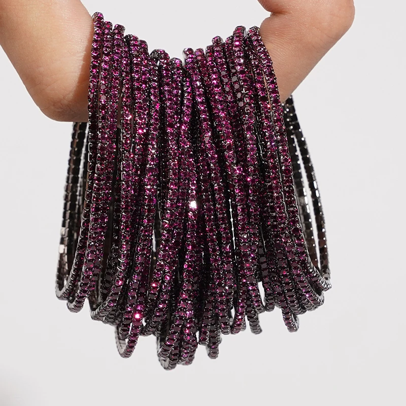5 Stück modische elastische Armbänder mit Kristall-Strass für Damen, dehnbare, stapelbare Armbänder, klassisches Armband, täglicher Damenschmuck – Detail 17