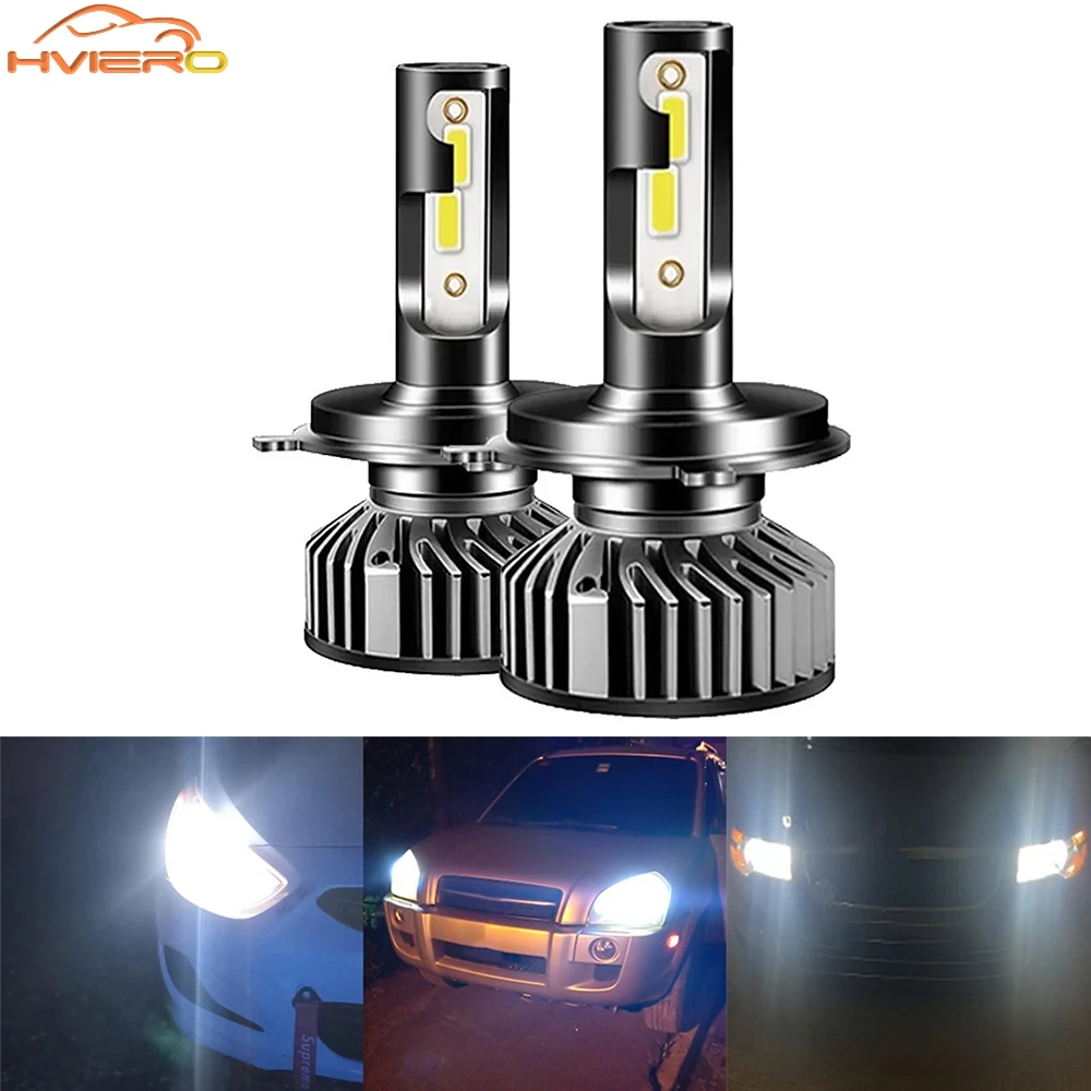 

2pc Auto Lighting Headlamp Fog Light Bulb COB CSP Chip Super Bright Car Headlight DRL LED 9005 9006 H1 H4 H7 H8 8000LM 6500K 12V