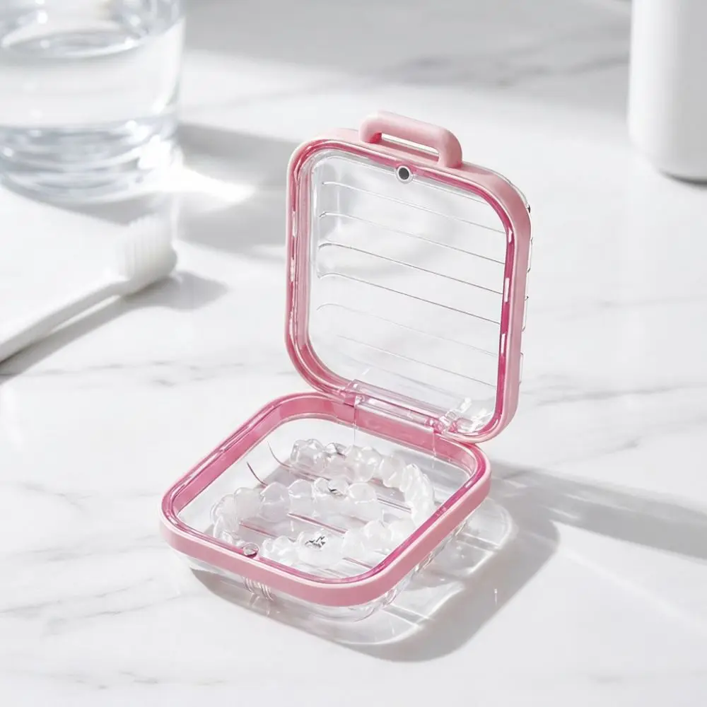 Portable Braces Storage Box Sealed Transparent Dental Retainer Organizer Leak-proof Multi-functional Invisible Braces Holder