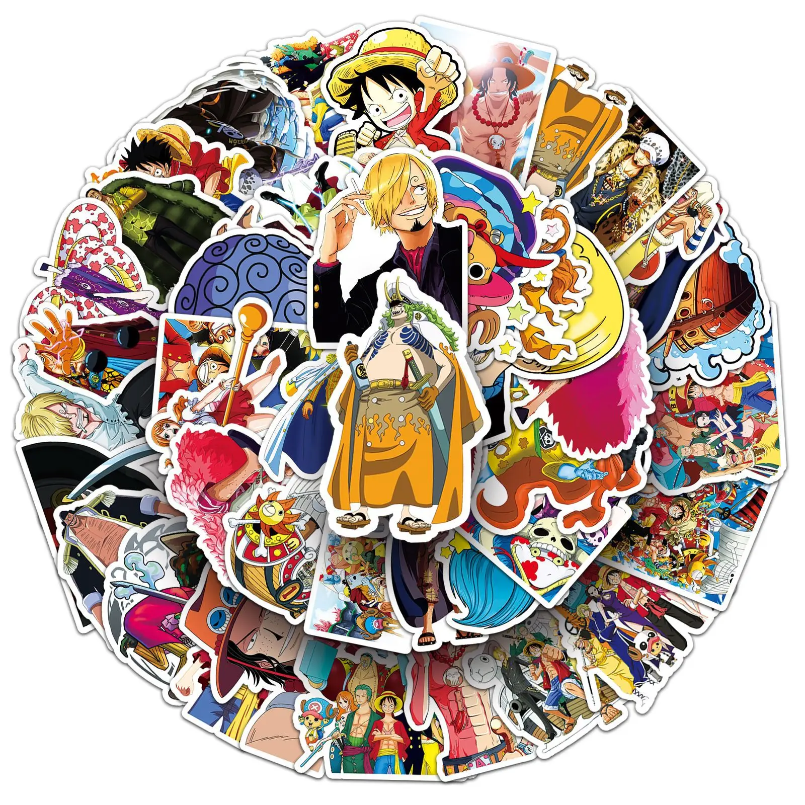 2024 New 50pcs Cartoon Animation ONE PIECE Children's DIY Waterproof Sticker