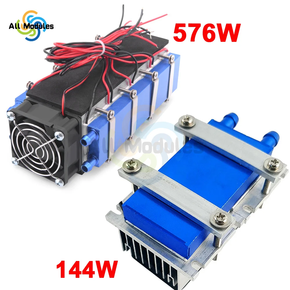 144/576W DC12V Thermoelectric Peltier Refrigeration Cooler  Dual core Semiconductor Air Conditioner Cooling System DIY Kit