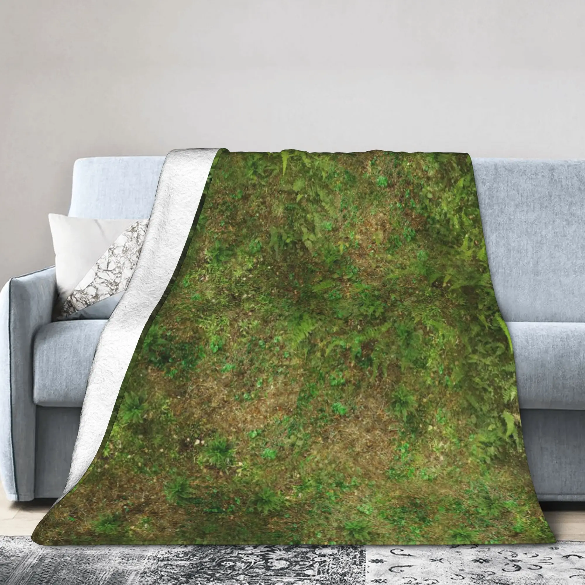 Grass Battlemat Grassland Land Greenery Decken Weiches Fleece Gemütliche Geschenke Überwurfdecken Bettwäscheüberwürfe