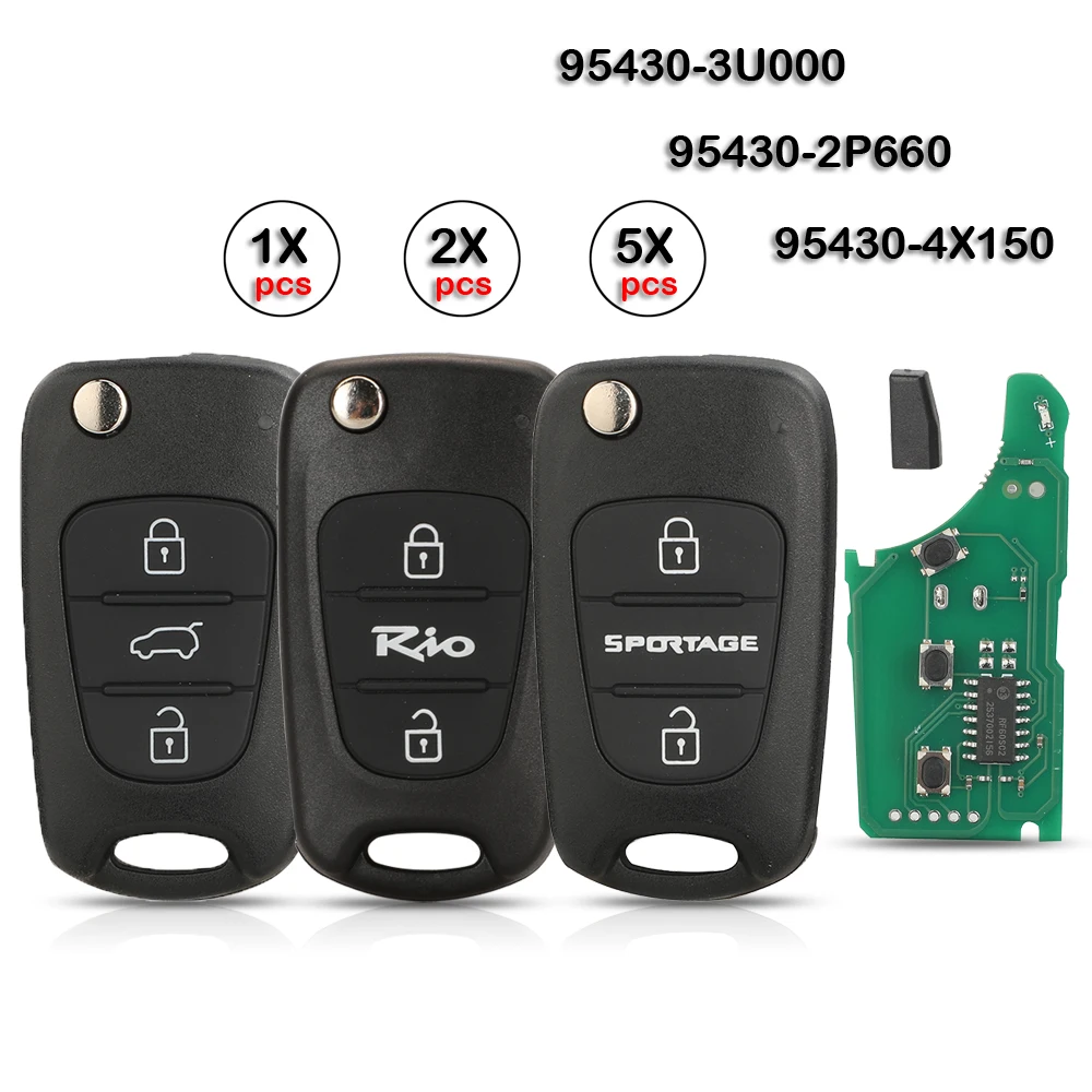 jingyuqin for Kia，SORENTO 95430 2P660 95430-4X150 2015 K2/RIO 95430 3U000 SPORTAGE 433mhz ask fsk key remote key shell