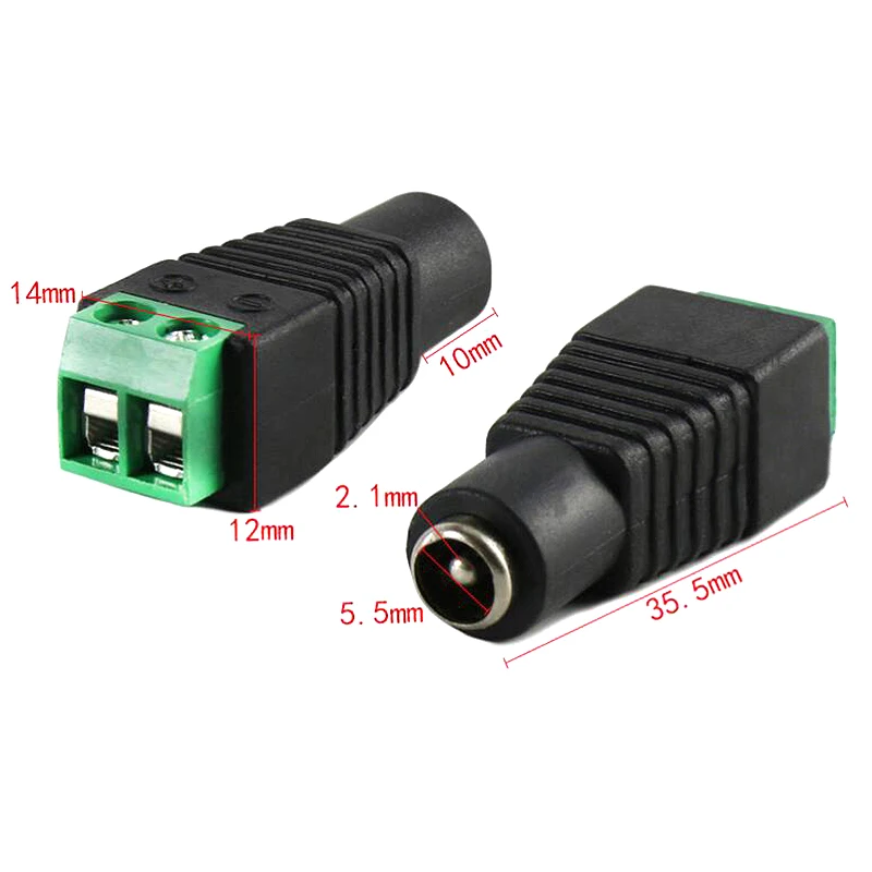 DC Connector Power Jack Plug Adapter 5 Pairs 12V 5A Male+Female 2.1 X 5.5MM Power Connector for CCTV Camera Led Strip
