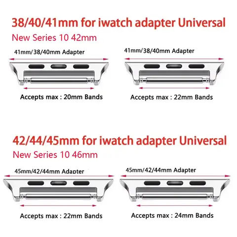 Adapter för Apple Watch Ultra 2 49mm 10 46mm 42mm 6 SE 5 4 för Iwatch Band 6 5 4 SE 40mm 44mm Armbandskontakt 9 8 7 45mm 41mm 38 8 best sales Apple Watch-armbandskontakt - №1