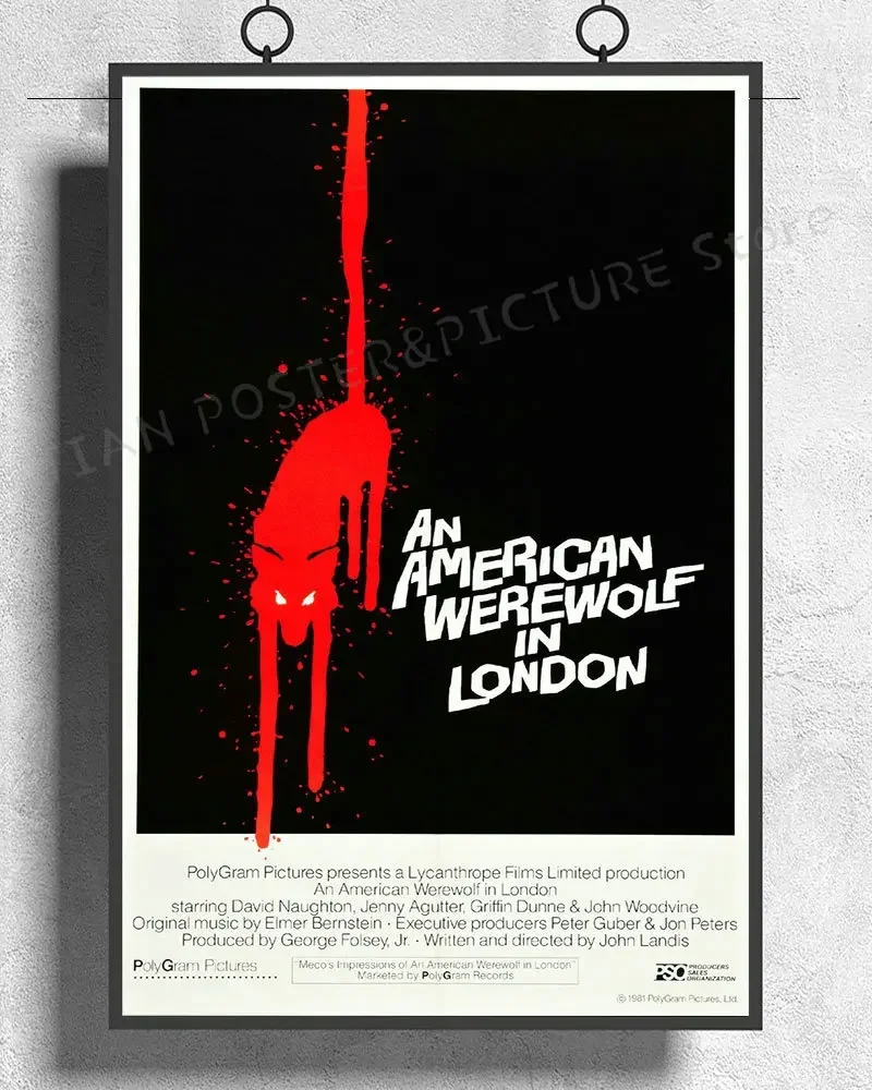 NJ392 AN AMERICAN WEREWOLF IN LONDON Classic Movie Wall Sticker Silk Poster Art Home Decoration HD Bright