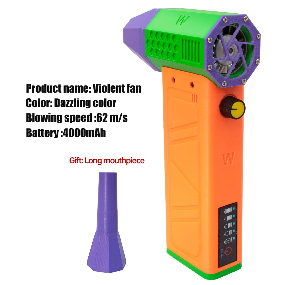 Handheld Mini Turbo Fan Poeira Cleaner, Ventilador elétrico sem fio, Portátil Poderoso Ventilador Turbo Jet, Power Display, 140000RPM