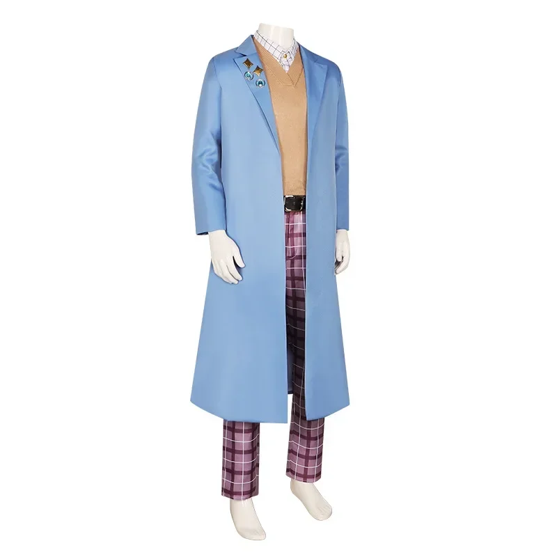 Luxiem eveland cosplay anime hololive vtuber trajes ike azul trench calças fantasia festa terno halloween carnaval uniforme mn12