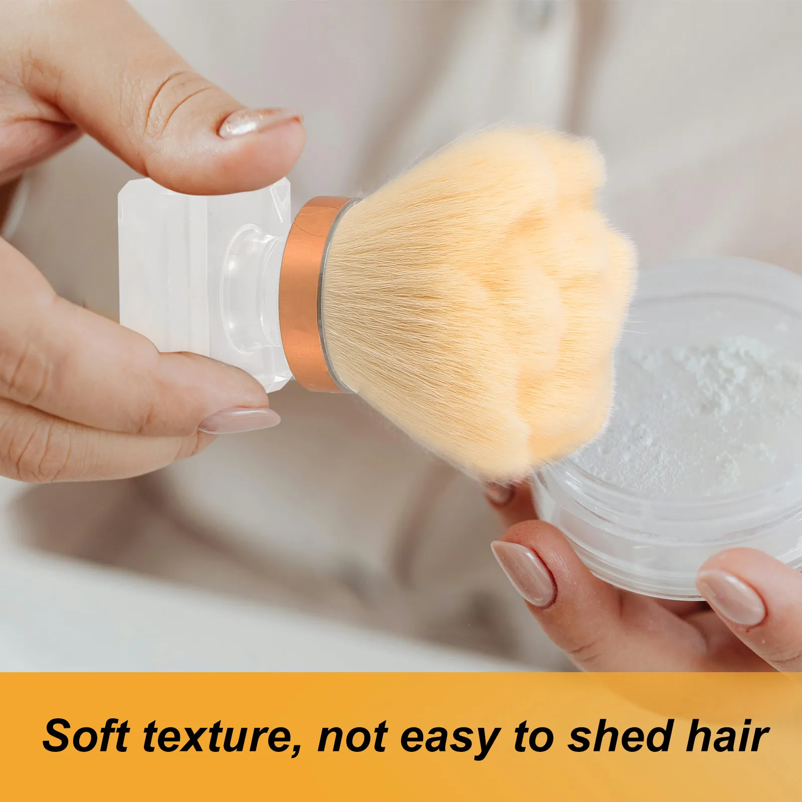 1Set Multiuse Powder Brush for Nail Art Makeup Cleaning Portable Durable Sturdy Comfortable Grip Practical for Home Travel Use