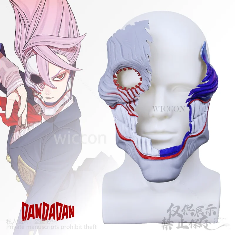 

Anime 3D Mask Aira Shiratori Dandadan Cosplay Half Face Masks Terror Helmet Horror Halloween Party Costume Prop Customized Cos