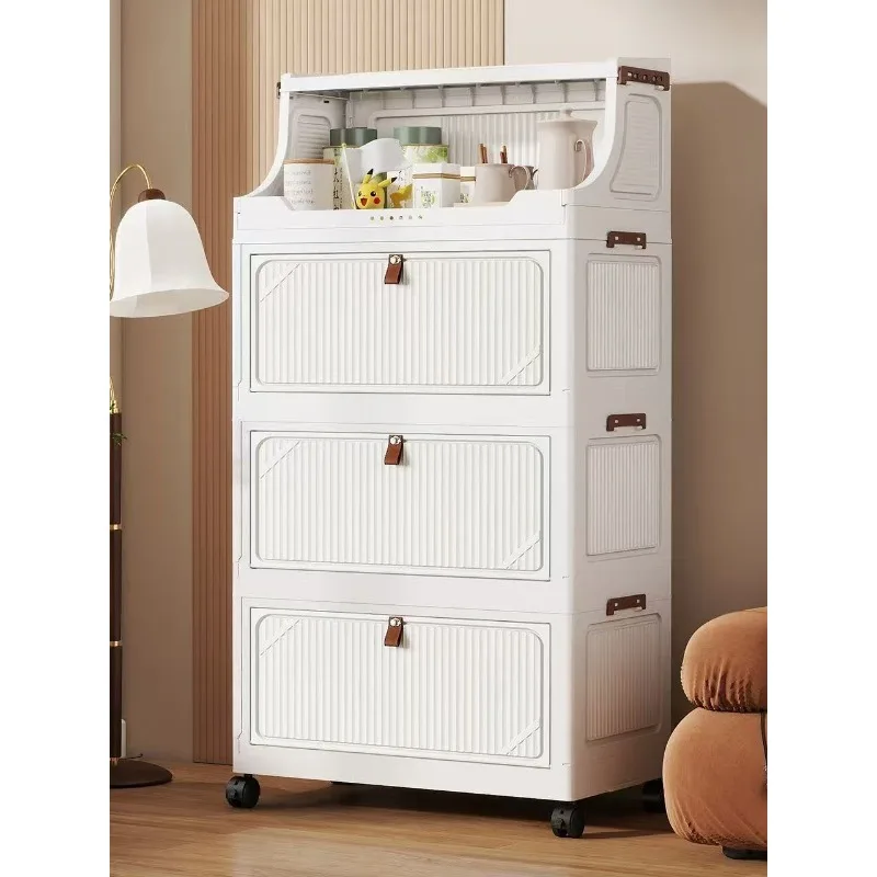 Simple installation-free foldable multi-layer crevice storage cabinet baby snack toy storage box daily storage cabinet