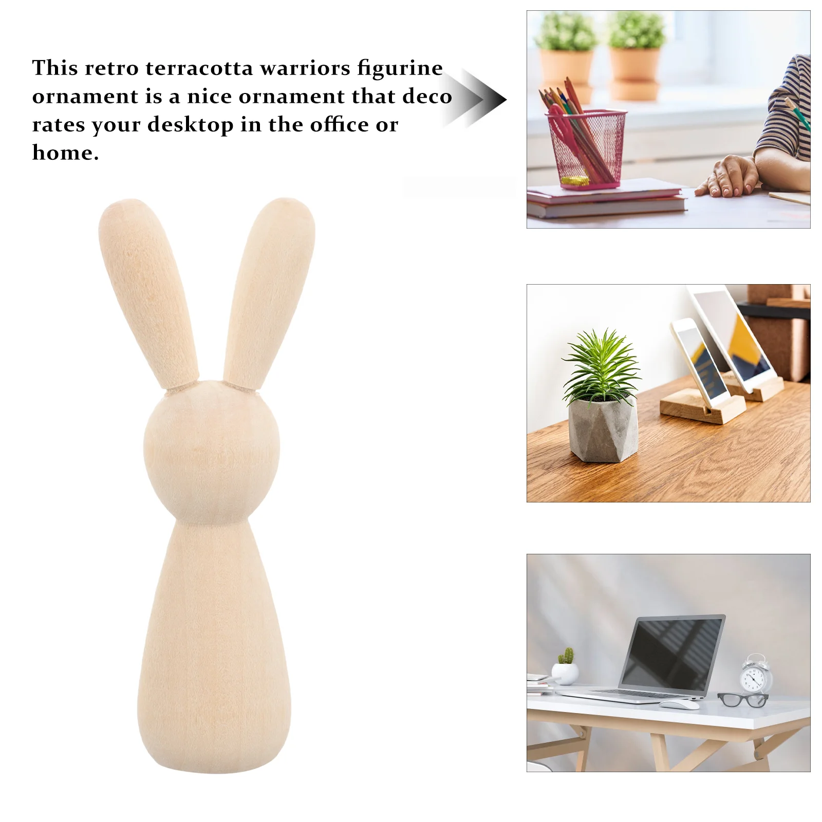 Unpainted Peg Dolls Log Color Rabbit Toy Head Wooden Man DIY Home Decoration Puppet 10pcs Chocolate Bunny Shapes for Crafts