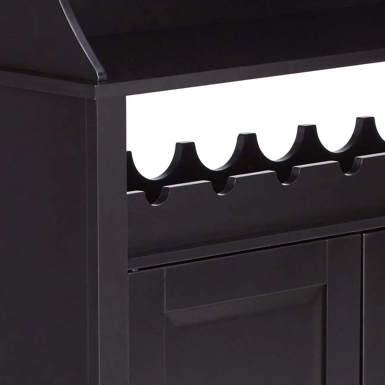 Wood Wine Rack Buffet & Storage Cabinet, Black, WR1345