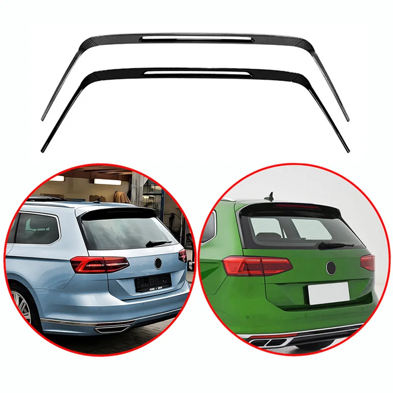 

For VW Volkswagen Passat B8 Variant 2015-2023 High Quality ABS Rline Style Car Roof Wing Spoiler Glossy Black Carbon Fiber Look