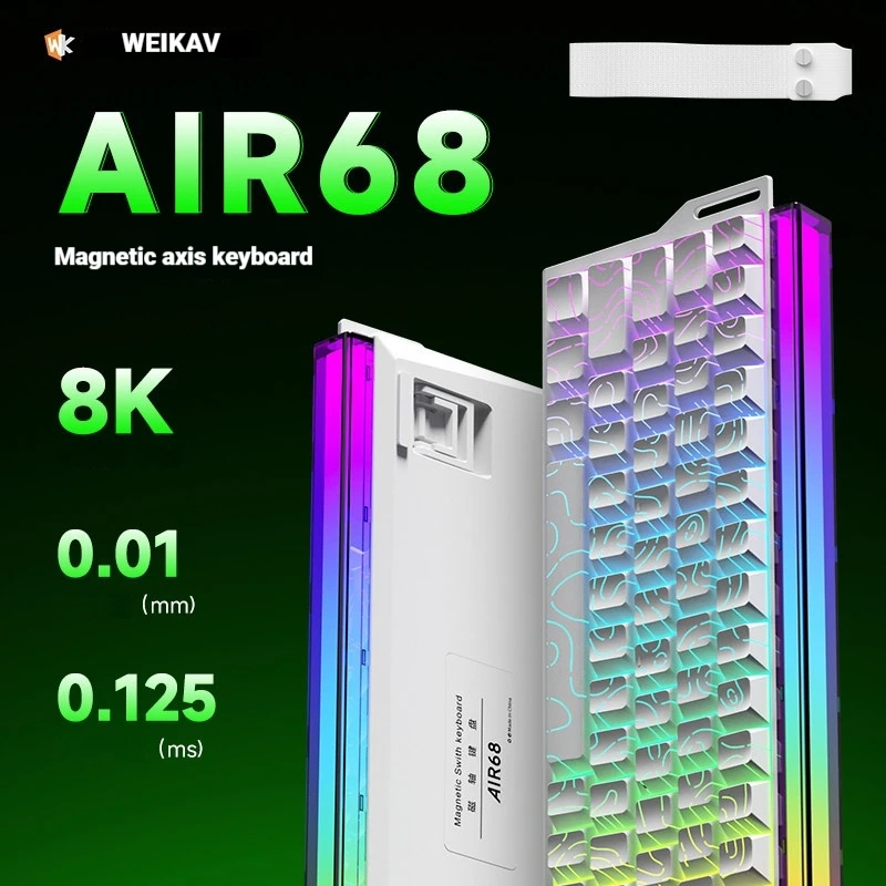 WEIKAV AIR68 Magnetic Switch Gaming Keyboard 8K Polling Rate 0.01mm RT Precision 0.125ms Response Delay For PC Valorant Gamers