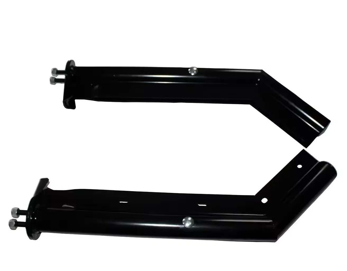 

1 Pair 30'' Length Black Powder Coated 45 Degree Angled Spring Loaded Mud Flap Hanger Set For Semi Trucks