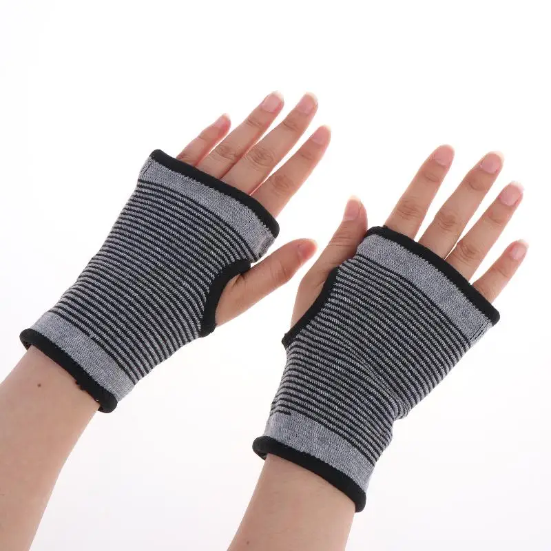 1 Pair Soft Elastic Carpal Wrist Brace Non-Slip Palm Protector for Basketball Football Competitive Sports
