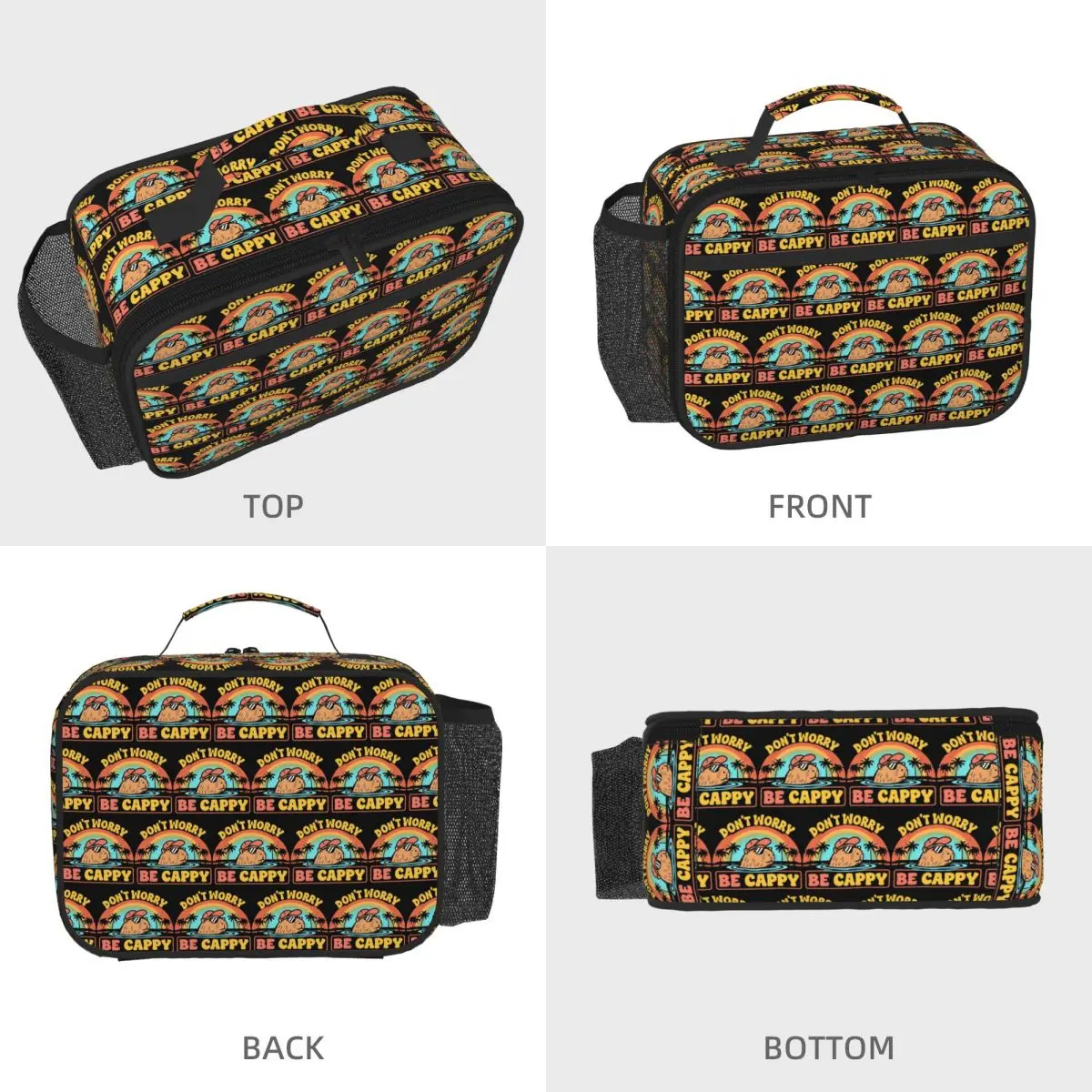 Embrace The Capybara Craze Don't Worry Be Cappy Insulated Lunch Bag for Kids School Cooler Thermal Food Box Tote Lunch Boxes