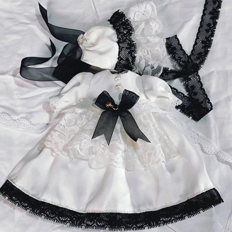 

(На заказ) 1/3 1/4 1/6 кукольная одежда, костюм для куклы Bjd 60/45/30 см, кружевная шляпа + геррон + юбка, игрушки для девочек, аксессуары для кукол, без куклы