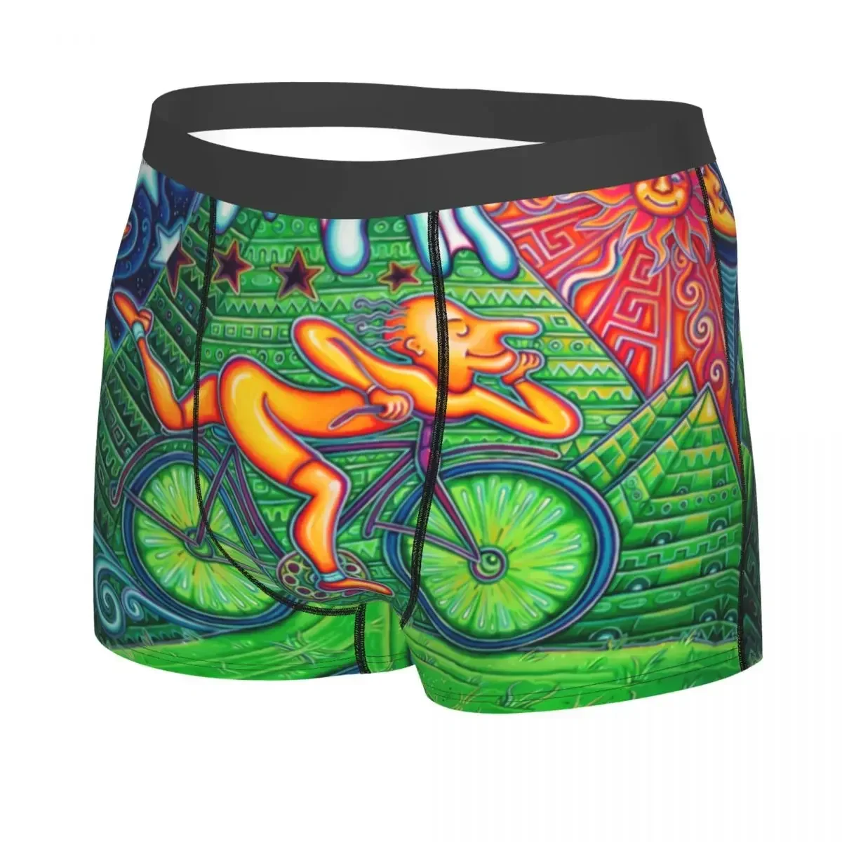 Male Fashion Albert Hoffman LSD Bicycle Day Underwear Blotter Party Boxer Briefs Breathbale Shorts Panties Underpants